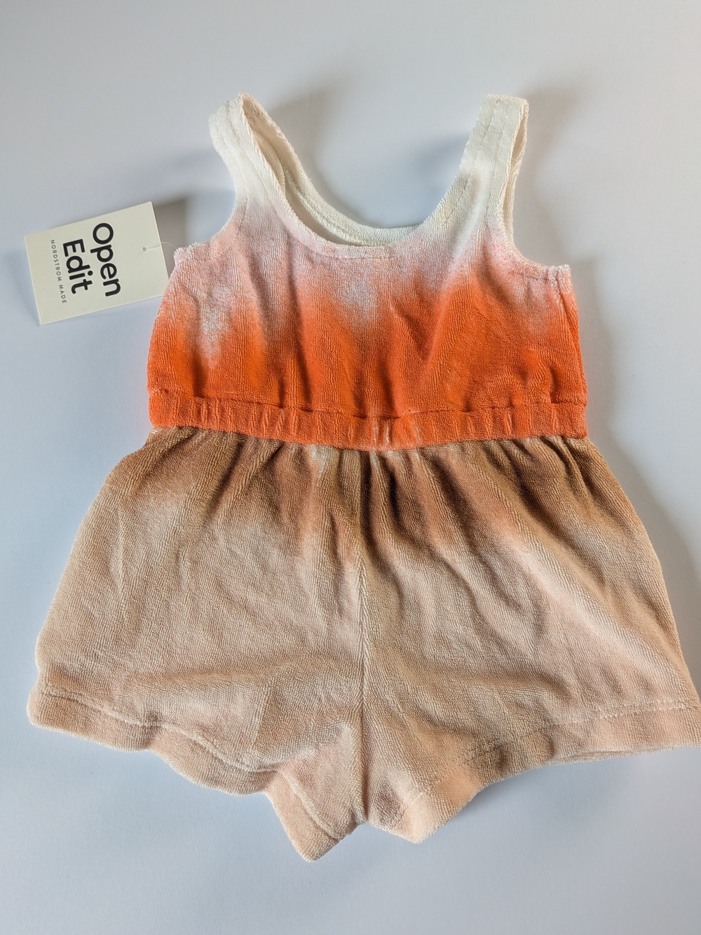 Open Edit Orange Brown Ombre Terry Romper